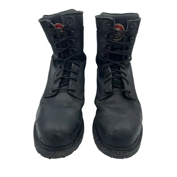 Red Wing Irish Setter Mens Logger 8&quot; Boots Work Black Steel Toe Sz 10 83836