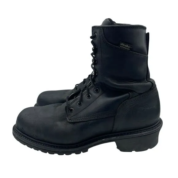 Red Wing Irish Setter Mens Logger 8&quot; Boots Work Black Steel Toe Sz 10 83836