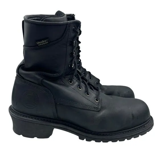 Red Wing Irish Setter Mens Logger 8&quot; Boots Work Black Steel Toe Sz 10 83836