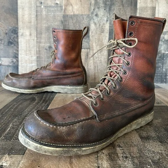 Red Wing Irish Setter Vintage Moc Toe Work Boots Mens 15 B