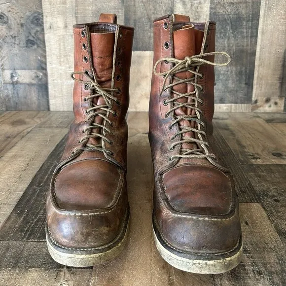 Red Wing Irish Setter Vintage Moc Toe Work Boots Mens 15 B