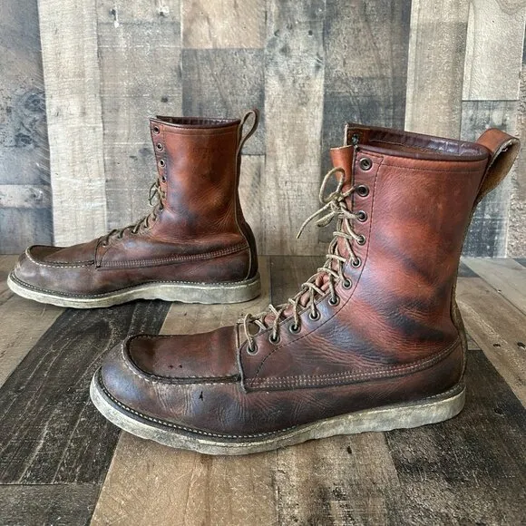 Red Wing Irish Setter Vintage Moc Toe Work Boots Mens 15 B