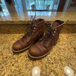 Red Wing Iron Ranger Boots Women’s Brown Leather Boots Size 6.5 EUC