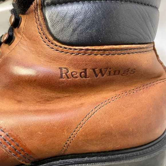 Red Wing Leather Work Boots Oil Resistant Non-Marking Soles Size 12 D
