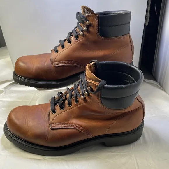 Red Wing Leather Work Boots Oil Resistant Non-Marking Soles Size 12 D