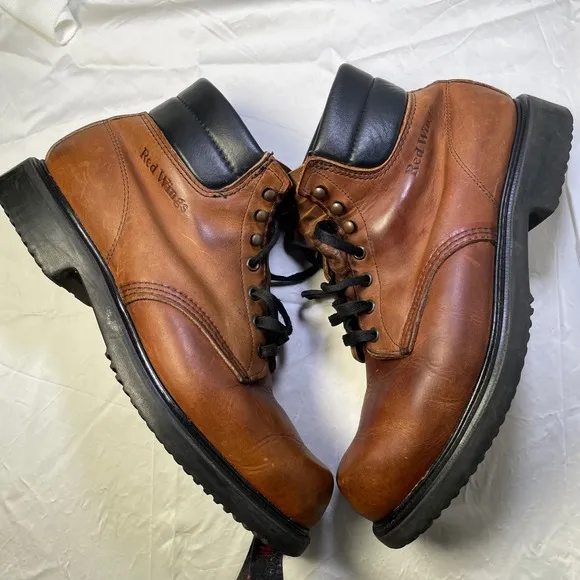 Red Wing Leather Work Boots Oil Resistant Non-Marking Soles Size 12 D