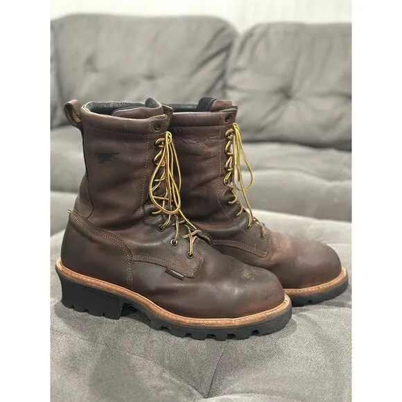 Red Wing LoggerMax 4420 Men's Waterproof Steel Safety Toe Boots Size 11 2E