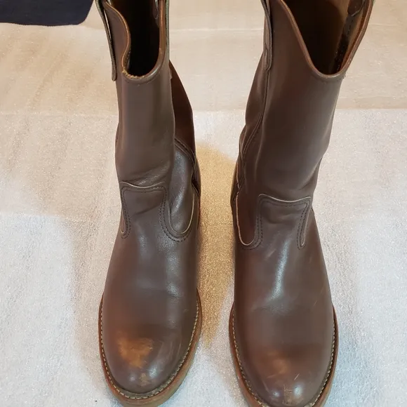 Red Wing Men's 8 EE 1155 Pecos Boots Brown Made In USA Vintage Work Boots Flaws