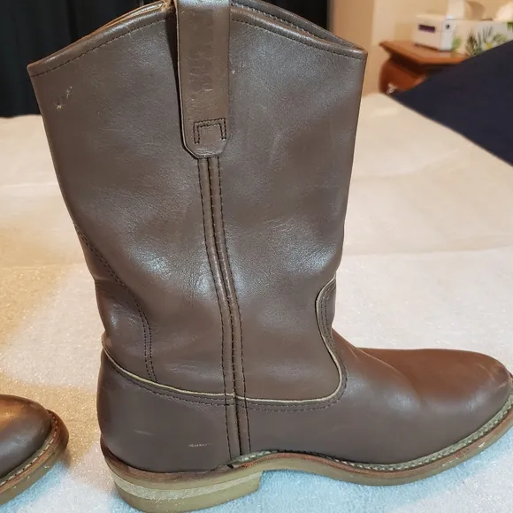 Red Wing Men's 8 EE 1155 Pecos Boots Brown Made In USA Vintage Work Boots Flaws