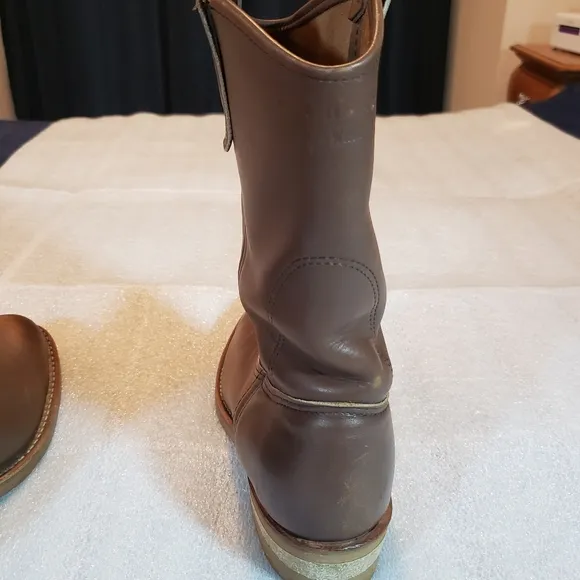 Red Wing Men's 8 EE 1155 Pecos Boots Brown Made In USA Vintage Work Boots Flaws