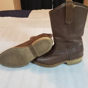 Red Wing Men's 8 EE 1155 Pecos Boots Brown Made In USA Vintage Work Boots Flaws