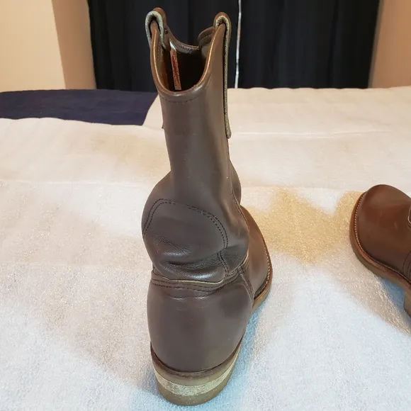 Red Wing Men's 8 EE 1155 Pecos Boots Brown Made In USA Vintage Work Boots Flaws