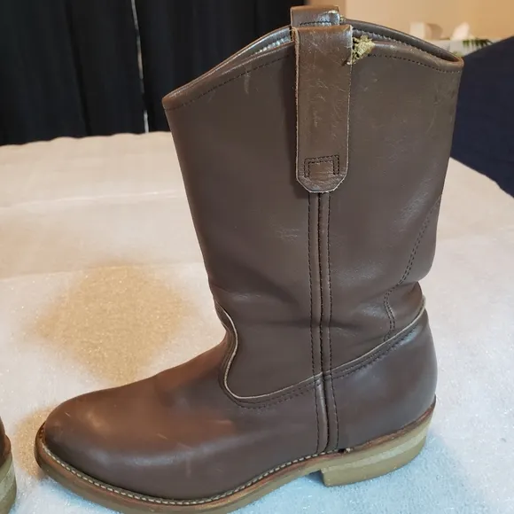 Red Wing Men's 8 EE 1155 Pecos Boots Brown Made In USA Vintage Work Boots Flaws