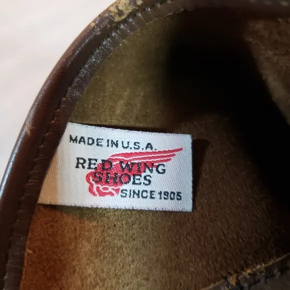 Red Wing Men's 8 EE 1155 Pecos Boots Brown Made In USA Vintage Work Boots Flaws