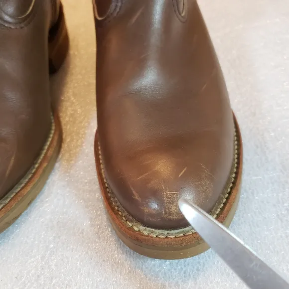 Red Wing Men's 8 EE 1155 Pecos Boots Brown Made In USA Vintage Work Boots Flaws