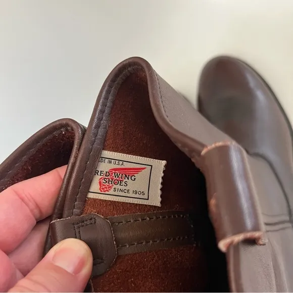 RED WING Men’s Leather Cowboy Work Boots Steel Toe Sz 10 D