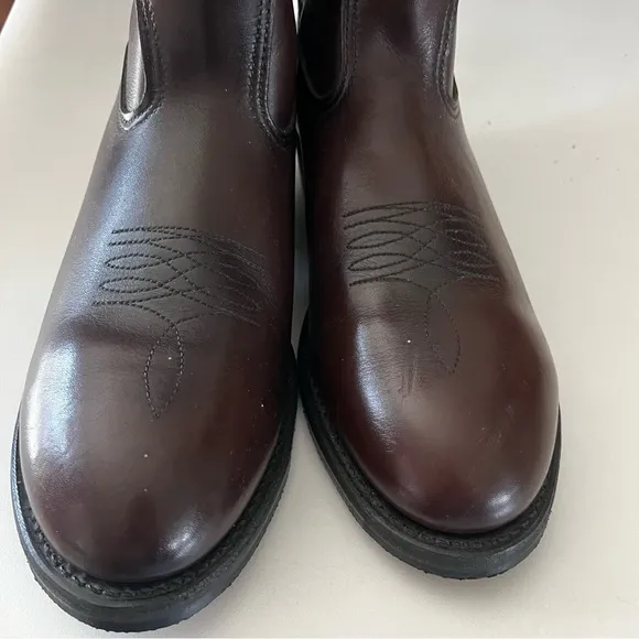 RED WING Men’s Leather Cowboy Work Boots Steel Toe Sz 10 D