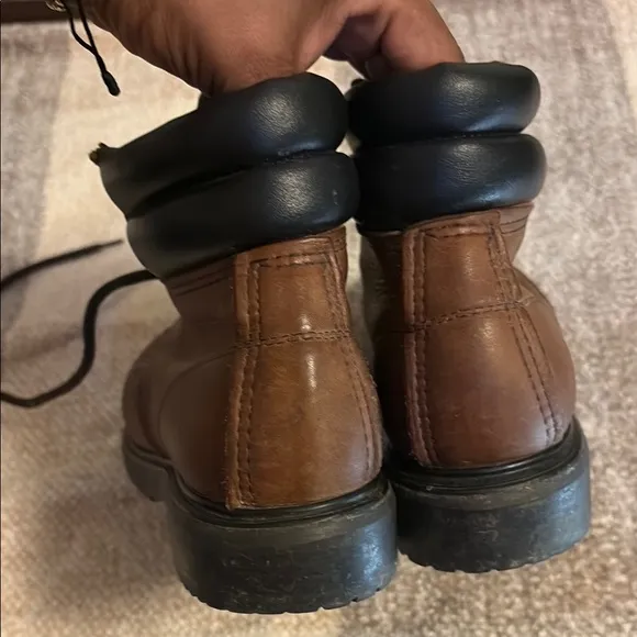 Red Wing Shoes Brown and Black Leather Boots with Rugged Sole