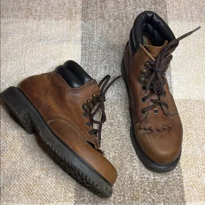 Red Wing Shoes Brown and Black Leather Boots with Rugged Sole
