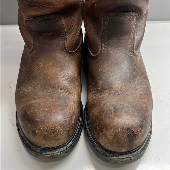 Red Wing Shoes Men's Brown Safety Toe Pull-On Leather Work Boots Men’s Size 9