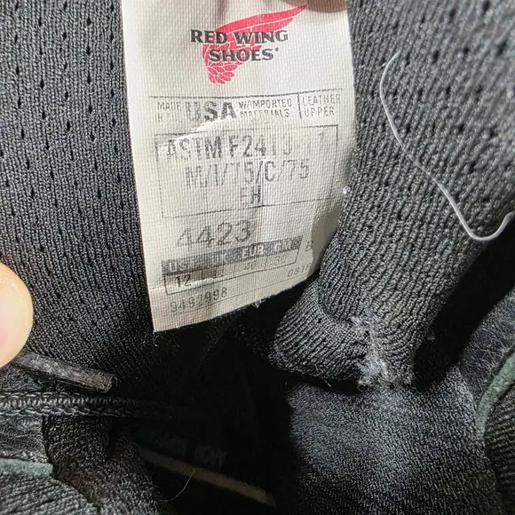 Red Wing Waterproof Leather Work Boots Steel Toe EH Rated Black 12