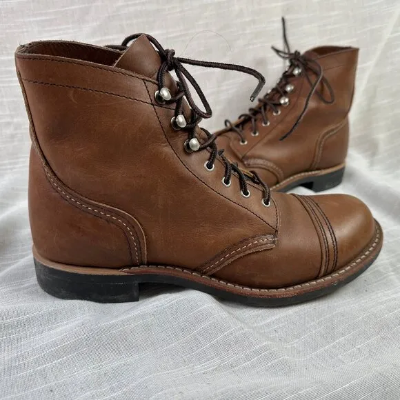 Red Wing Women's Iron Ranger Work / Utility Lace Up Boots Brown Leather Size 8.5