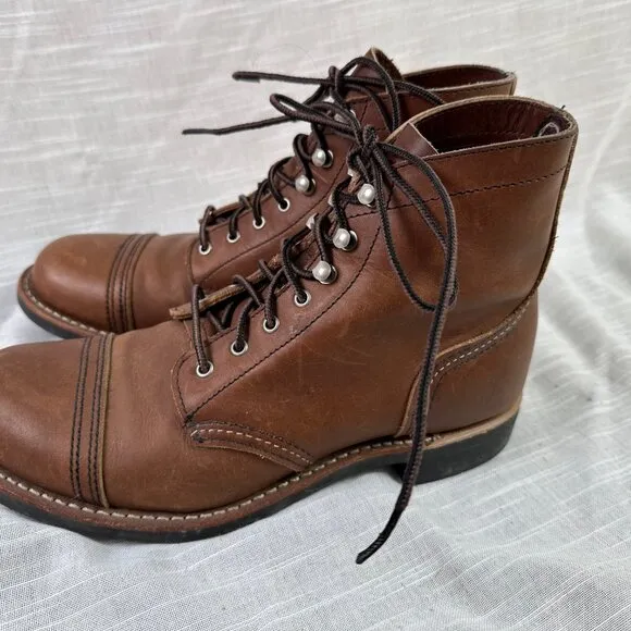 Red Wing Women's Iron Ranger Work / Utility Lace Up Boots Brown Leather Size 8.5