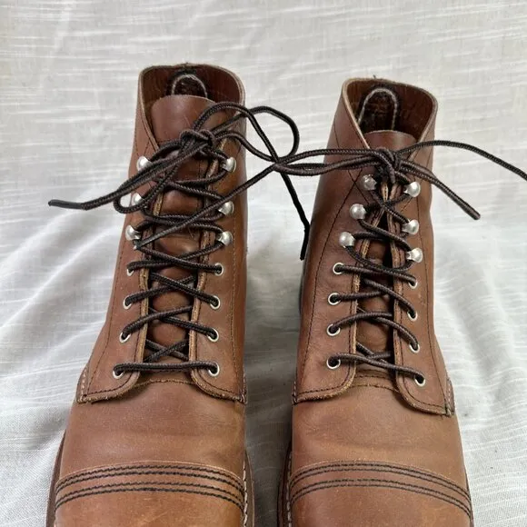 Red Wing Women's Iron Ranger Work / Utility Lace Up Boots Brown Leather Size 8.5
