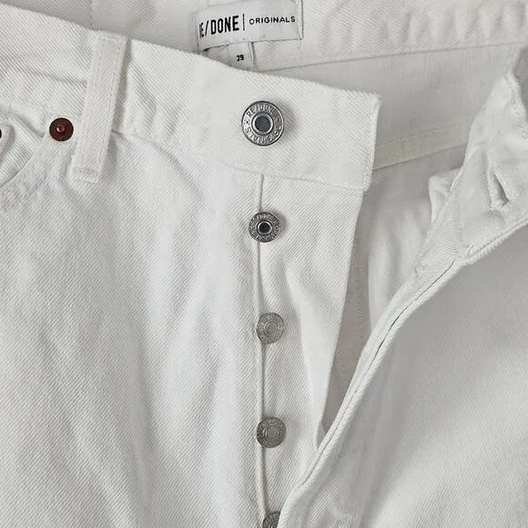 Re/Done 70s Stove Pipe Straight Leg Jeans Size 29 White New with Tag