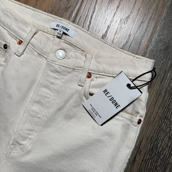 Re/Done High Rise Stovepipe Jeans Women's Size 28 in Vintage White