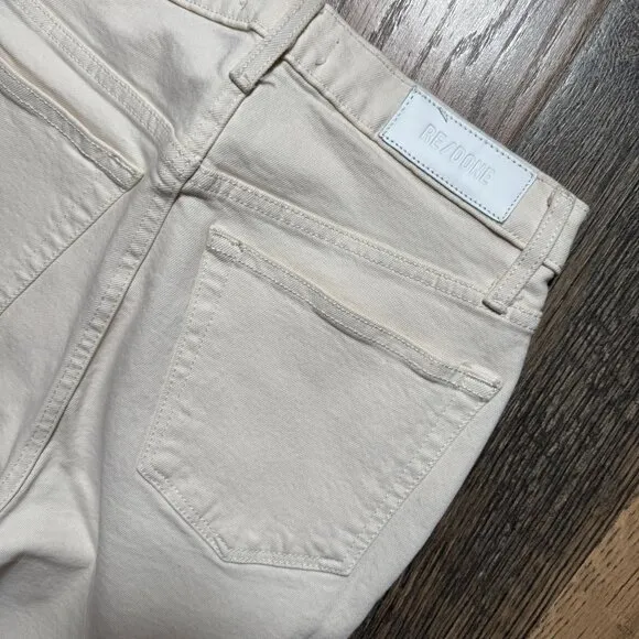 Re/Done High Rise Stovepipe Jeans Women's Size 28 in Vintage White
