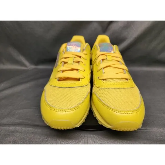 Reebok Girls Classic Leather Casual Sneakers Yellow Silver Size 5.5 NEW NO BOX!