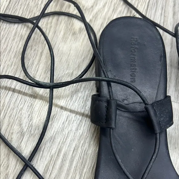 Reformation Alize Lace Up Flat Sandal