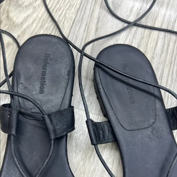Reformation Alize Lace Up Flat Sandal
