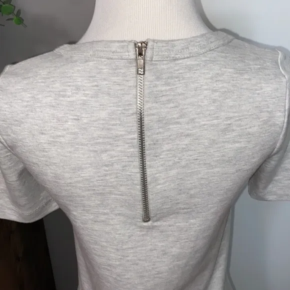Reiss Camilla Dress in grey with asymmetrical ruffled hem excellent condition  S
