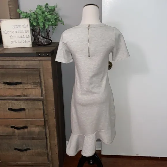 Reiss Camilla Dress in grey with asymmetrical ruffled hem excellent condition  S