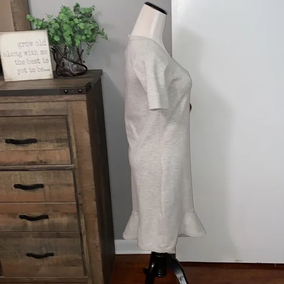 Reiss Camilla Dress in grey with asymmetrical ruffled hem excellent condition  S