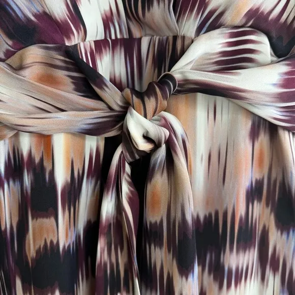 Reiss Orla Ikat Print Deep V Mini Dress Size: 10