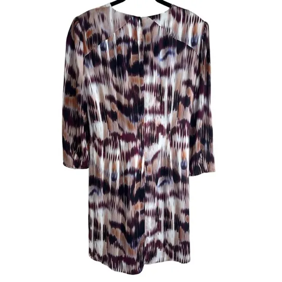Reiss Orla Ikat Print Deep V Mini Dress Size: 10