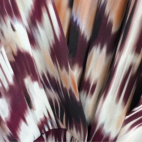 Reiss Orla Ikat Print Deep V Mini Dress Size: 10