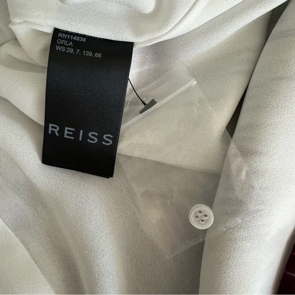 Reiss Orla Ikat Print Deep V Mini Dress Size: 10