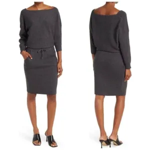 Reiss wool alpaca blend casual trendy boat neck sweater dress