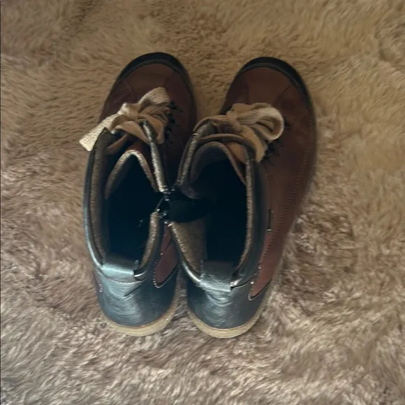 Remonte Brown and Black Lace Up Boots with Durable Sole