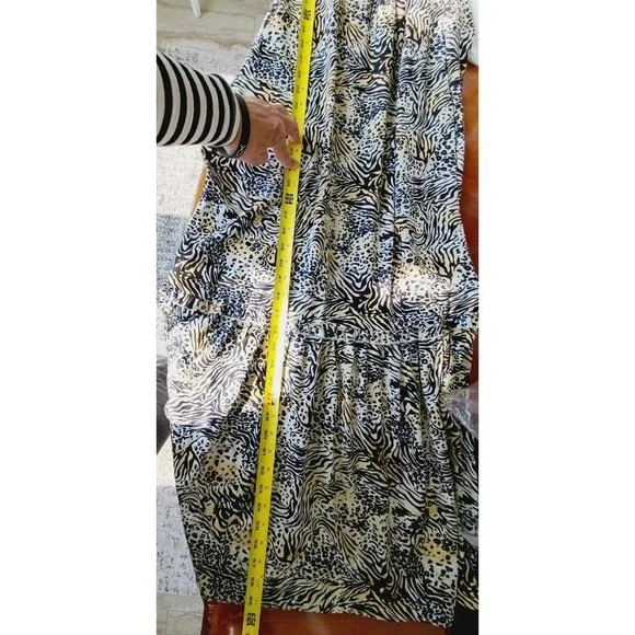 Revolve Torn by Ronny Kobo Women Maxi Dress Size Small Crochet Animal Print