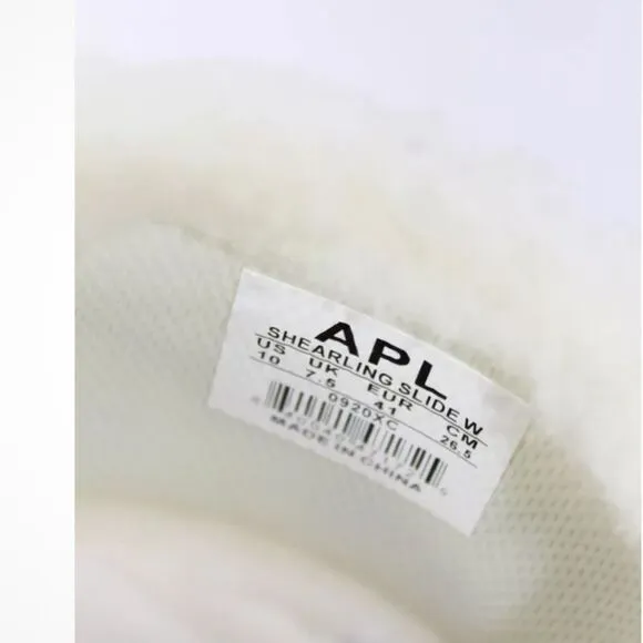 Revolve APL: Athletic Propulsion Labs Womens Shearling Slides - Pristine/Almond