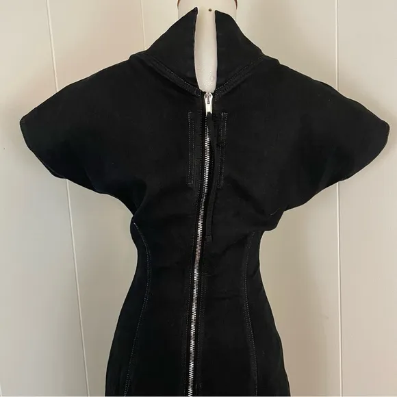 Rick Owens DRKSHDW 16 Denim Short Raglan Dolman Midi Dress