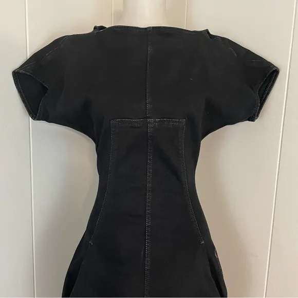 Rick Owens DRKSHDW 16 Denim Short Raglan Dolman Midi Dress