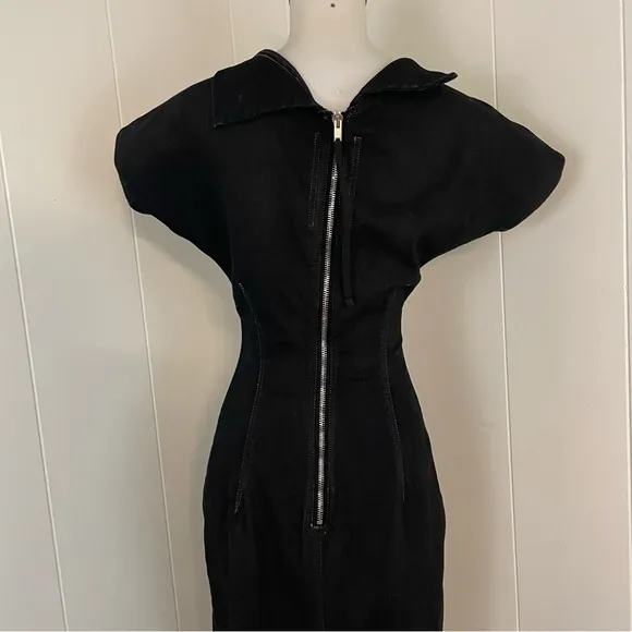 Rick Owens DRKSHDW 16 Denim Short Raglan Dolman Midi Dress