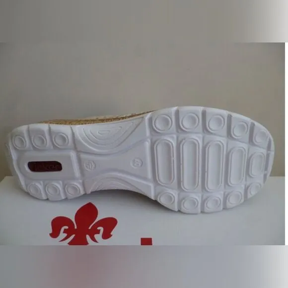 Rieker Women's Beige and Brown Casual Shoes; Size 38/7.5