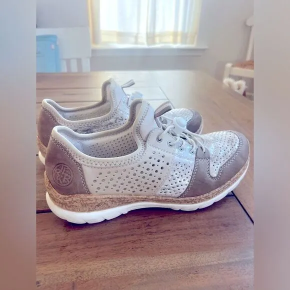 Rieker Women's Beige and Brown Casual Shoes; Size 38/7.5